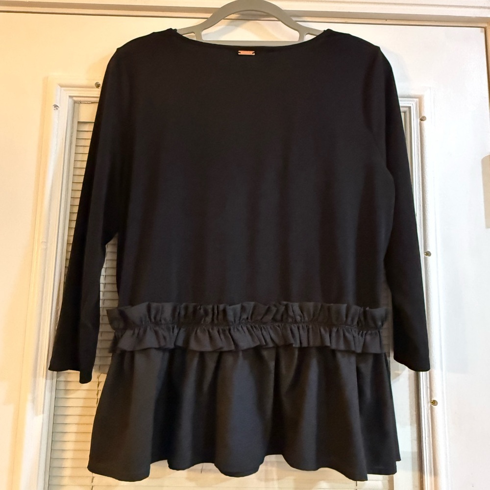 IVANKA TRUMP   Black Ruffled Women's Top Size Large